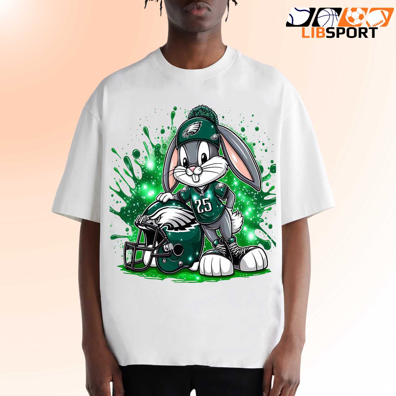 Philadelphia Eagles Disney Shirt, Rabbit Cartoon Football Tee, Unisex Nfl Fan T-Shirt